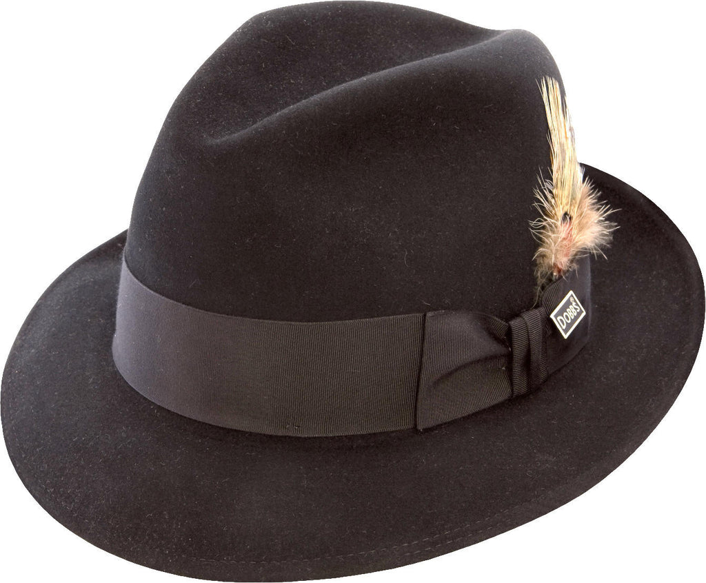 Dobbs Dayton Fur Felt Fedora BLACK / 6 3/4, Hats - DOBBS, Levine Hat Co. - 2