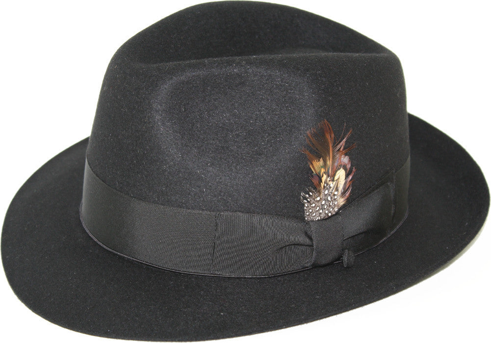 Selentino Sterling Fur Felt Fedora BLACK / 6 3/4, Hats - SELENTINO, Levine Hat Co. - 2