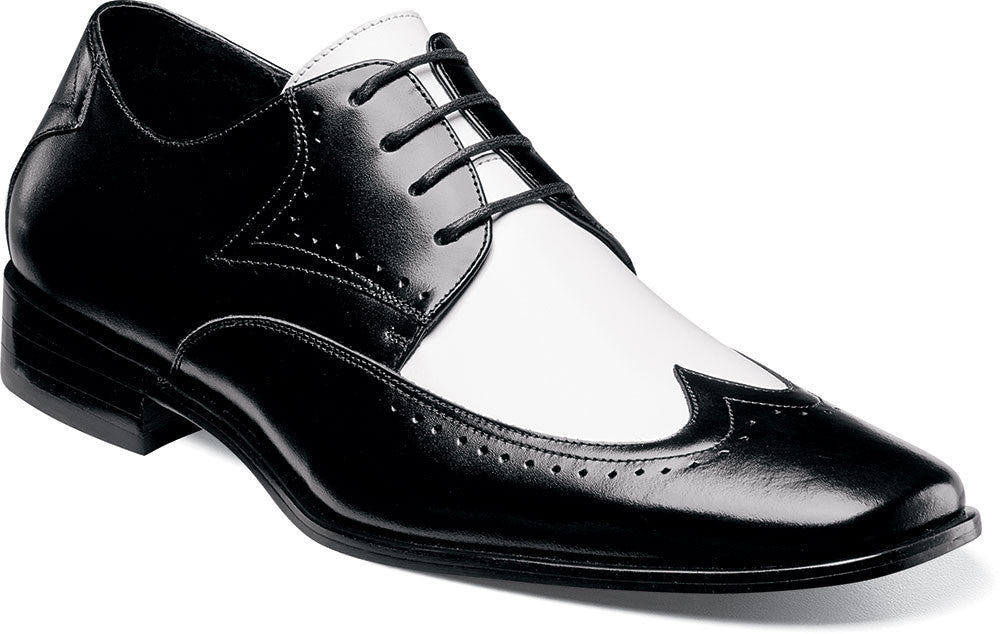Atticus Two-Tone Wing Tip Oxford by Stacy Adams BLACK/WHITE / 7, Shoes - STACYADAMS, Levine Hat Co. - 2