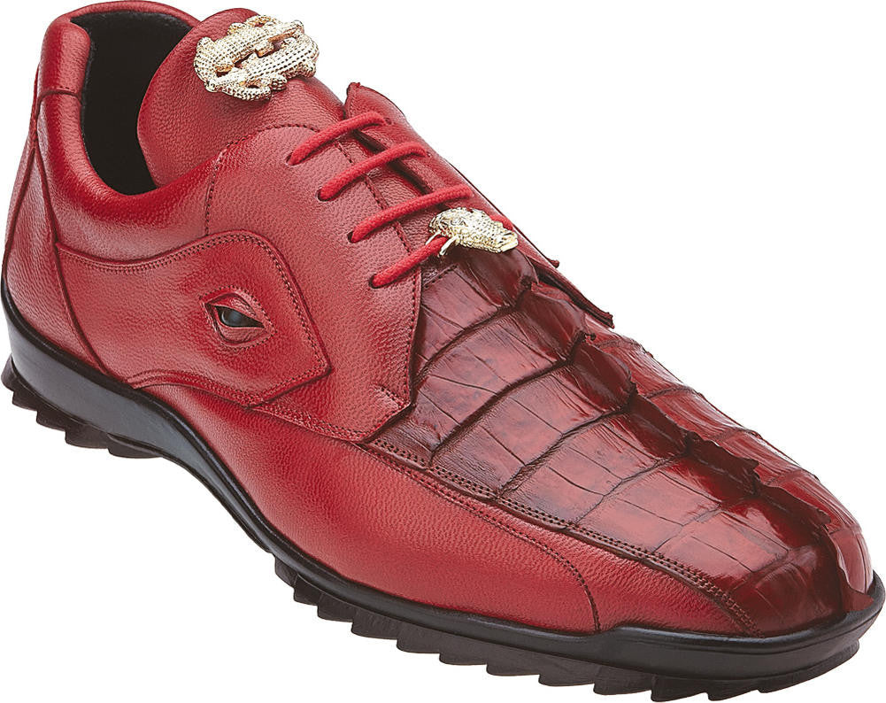 Vasco Hornback Crocodile Sneaker by Belvedere Red / 8, Shoes - BELVEDERE, Levine Hat Co. - 1