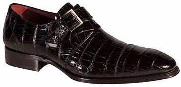 Berlin Alligator Monkstrap by Mezlan Black / 8, Shoes - Mezlan, Levine Hat Co.
