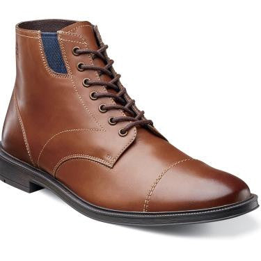 Dowling Cap Toe Boot by Stacy Adams Cognac / 7, Shoes - STACYADAMS, Levine Hat Co. - 1