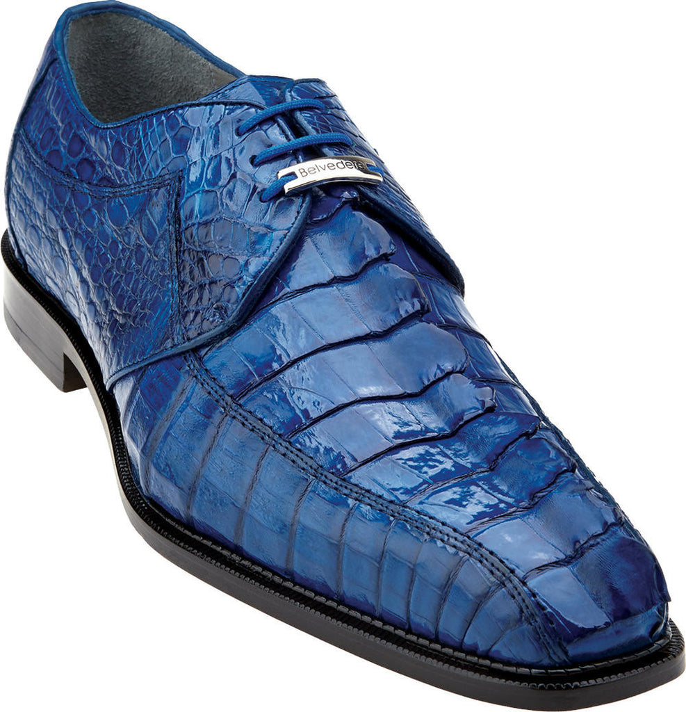 Colombo Hornback Crocodile by Belvedere Ocean Blue / 8, Shoes - BELVEDERE, Levine Hat Co. - 2