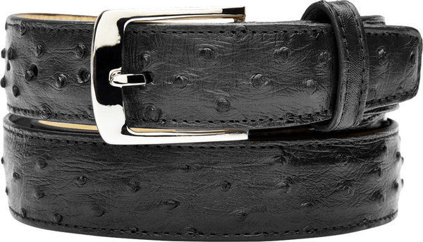 Belvedere Ostrich Quill Belt Black / Fits up to 44", Belt - BELVEDERE, Levine Hat Co. - 2