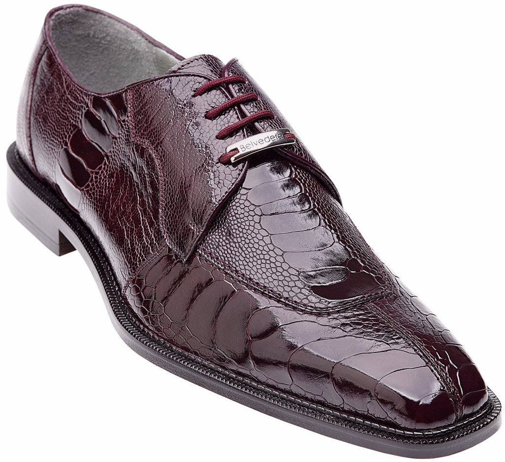 Siena Ostrich by Belvedere Burgundy / 8, Shoes - BELVEDERE, Levine Hat Co. - 1