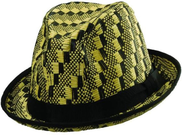 Dorfmanpacific Two Tone Toyo Fedora BLACK/NATURAL / M, Hats - DORFMANPACIFIC, Levine Hat Co.