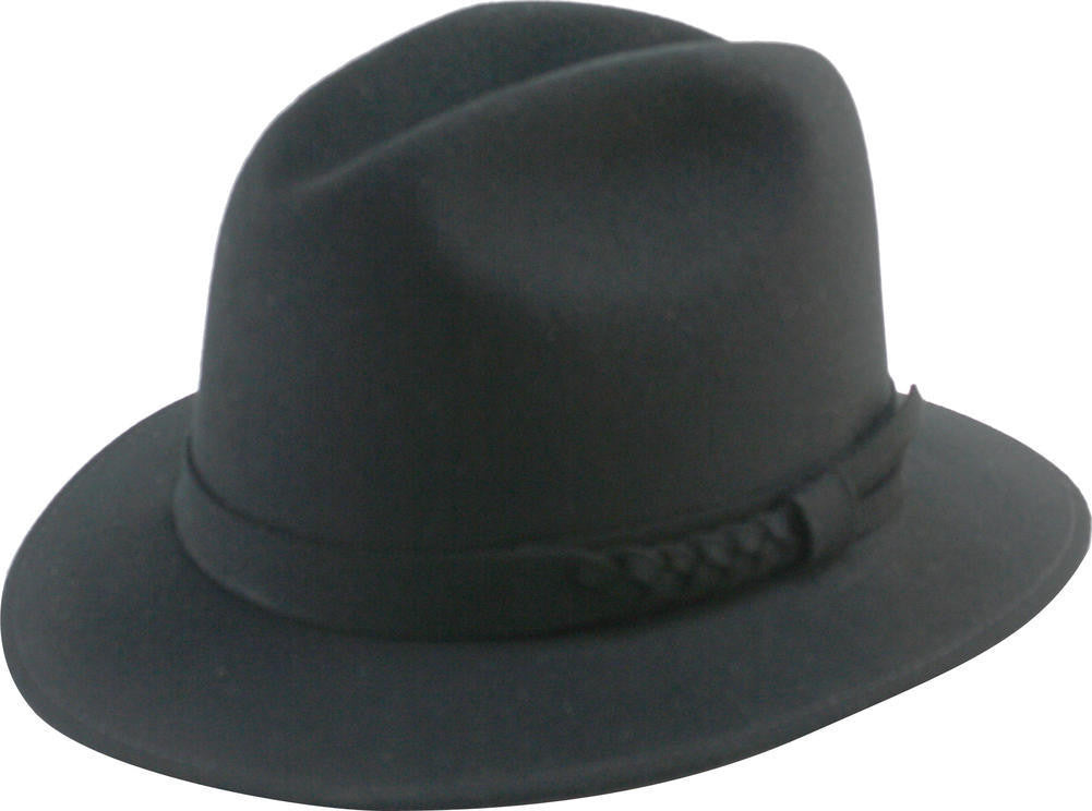 Barlesoni Dimensional Felt Fedora BLACK / 6 3/4, Hats - BARLESONI, Levine Hat Co. - 1