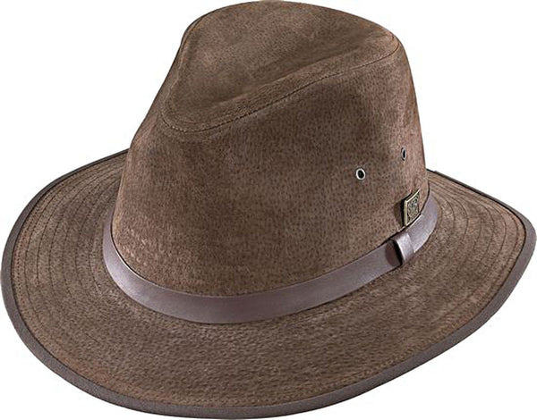 Henschel Pigskin Suede Safari DK BROWN / L, Hats - HENSCHEL, Levine Hat Co.