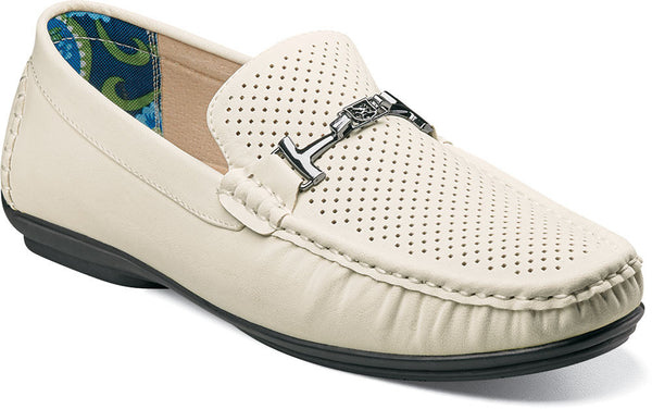 Pomp moc toe bit slip-on driver by Stacy Adams WHITE / 7, Shoes - STACYADAMS, Levine Hat Co. - 1