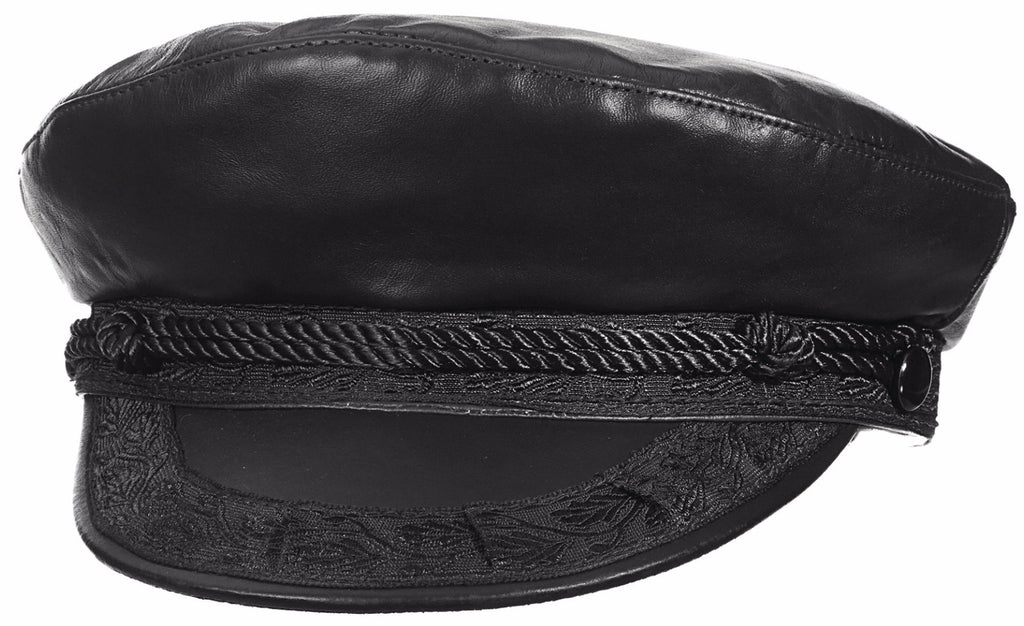 Aegean Leather Greek Fisherman BLACK / L, Hats - AEGEAN, Levine Hat Co.