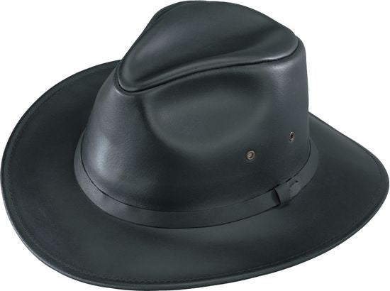Henschel Waxed Leather Safari BLACK / M, HATS - HENSCHEL, Levine Hat Co. - 1