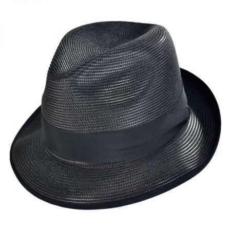 Stetson Latte Milan Straw Fedora BLACK / 6 3/4, HATS - STETSON, Levine Hat Co. - 4