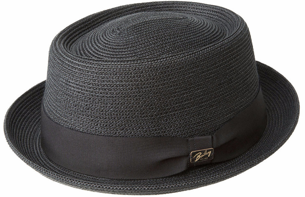Bailey Waits Braid Straw Fedora BLACK / S, Hats - BAILEY, Levine Hat Co. - 1