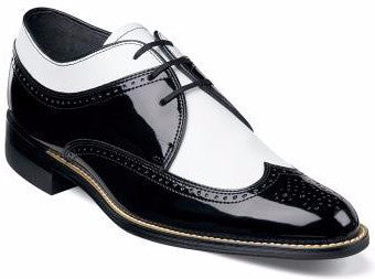 Dayton Wing Tip by Stacy Adams BLACK/WHITE / 8.5, Shoes - Levine Hat Co., Levine Hat Co.