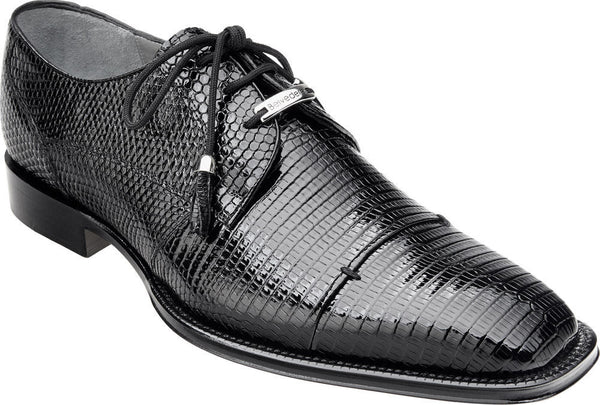 Karmelo Lizard Skin Oxford by Belvedere BLACK / 8, Shoes - BELVEDERE, Levine Hat Co. - 1