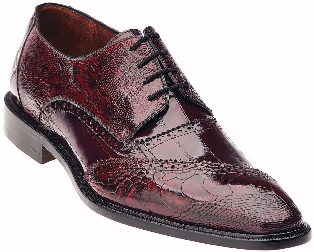 Nino Eel and Ostrich Oxford by Belvedere Scarlet / 8, Shoes - BELVEDERE, Levine Hat Co. - 1