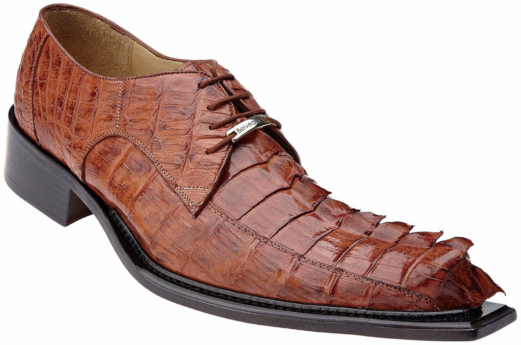 Zeno Hornback Crocodile Oxford by Belvedere Cognac / 8, Shoes - BELVEDERE, Levine Hat Co. - 1
